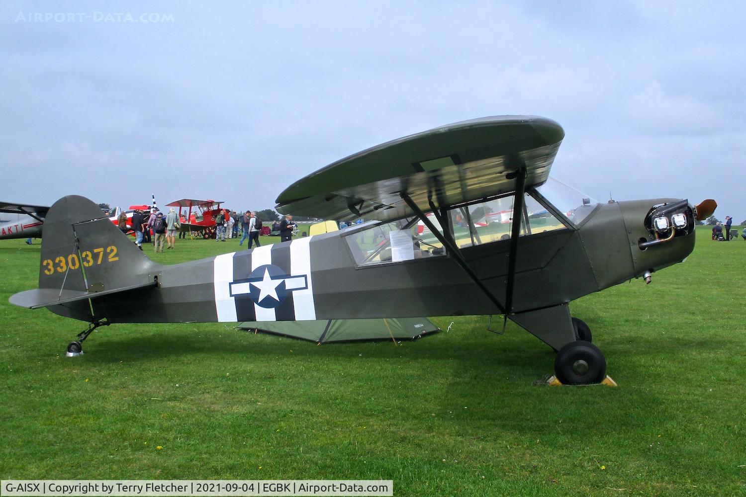 G-AISX, 1943 Piper L-4H Grasshopper (J3C-65D) C/N 11663, At Sywell