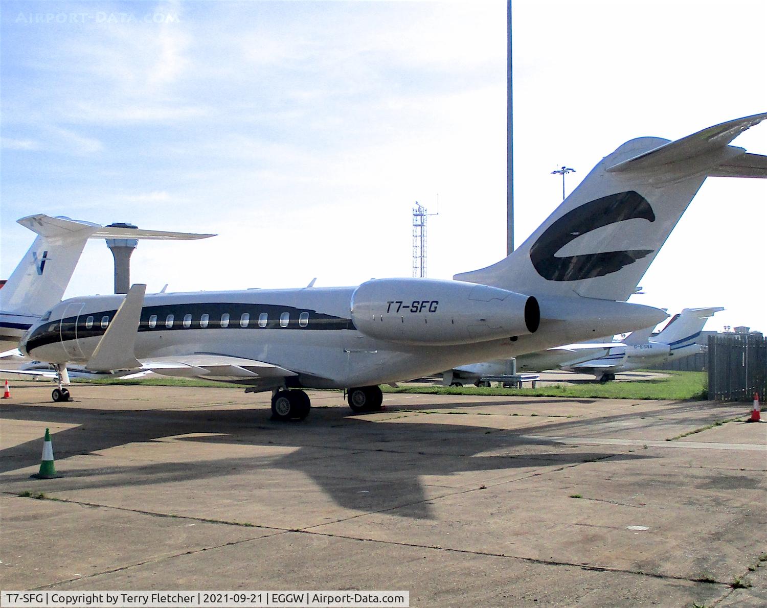 T7-SFG, 2014 Bombardier BD-700-1A10 Global 6000 C/N 9609, At Luton