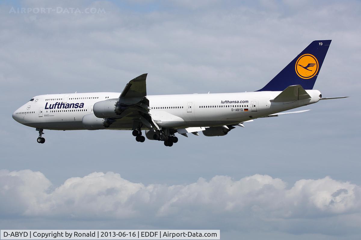 D-ABYD, 2012 Boeing 747-830 C/N 37829, at fra
