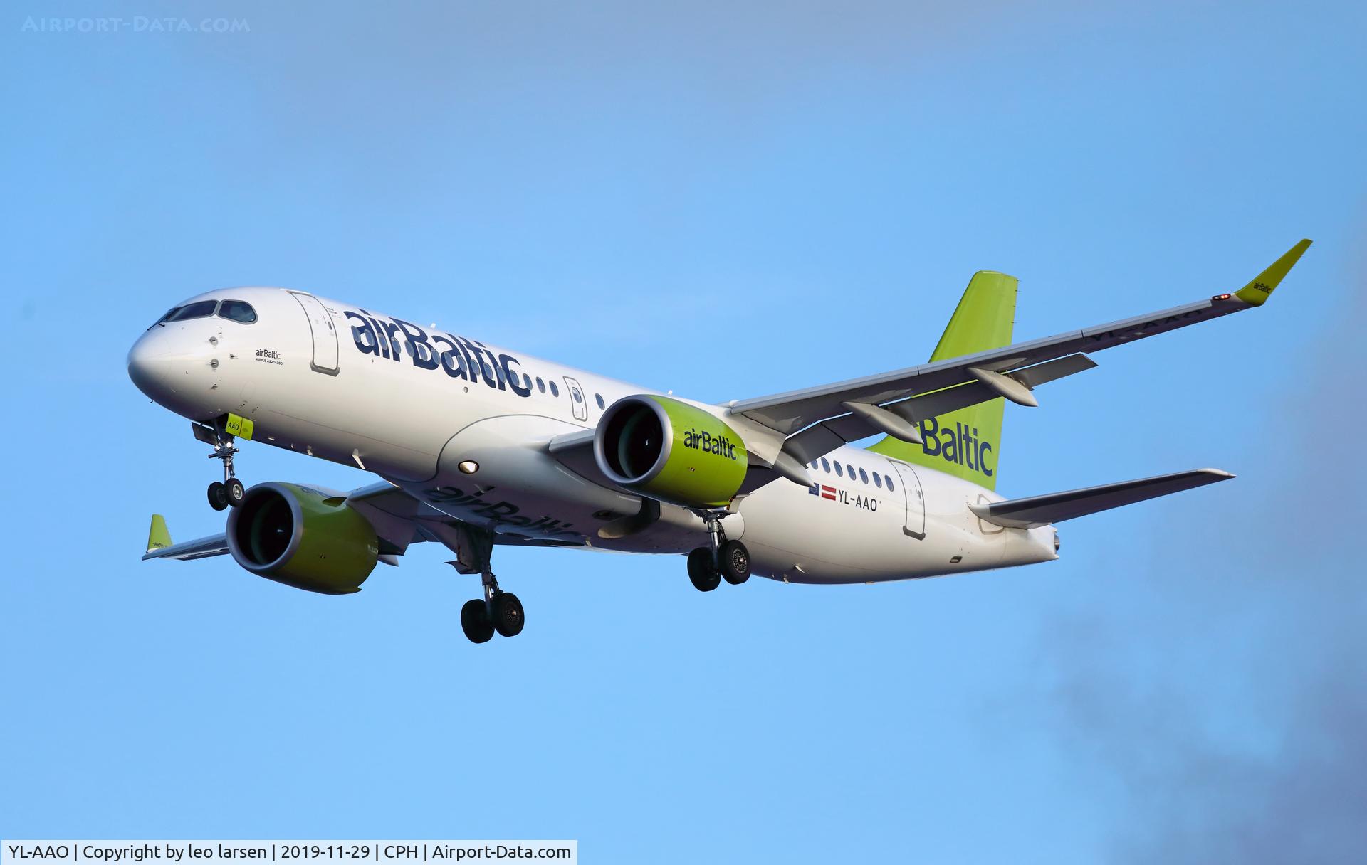 YL-AAO, 2019 Airbus A220-300 C/N 55050, Copenhagen 29.11.2019 final to R-30