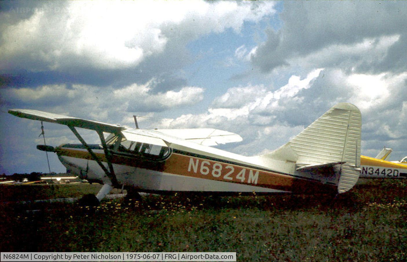N6824M, 1948 Stinson 108-3 Voyager C/N 108-4824, Resident at Republic Airport on Long Island in the Summer of 1975