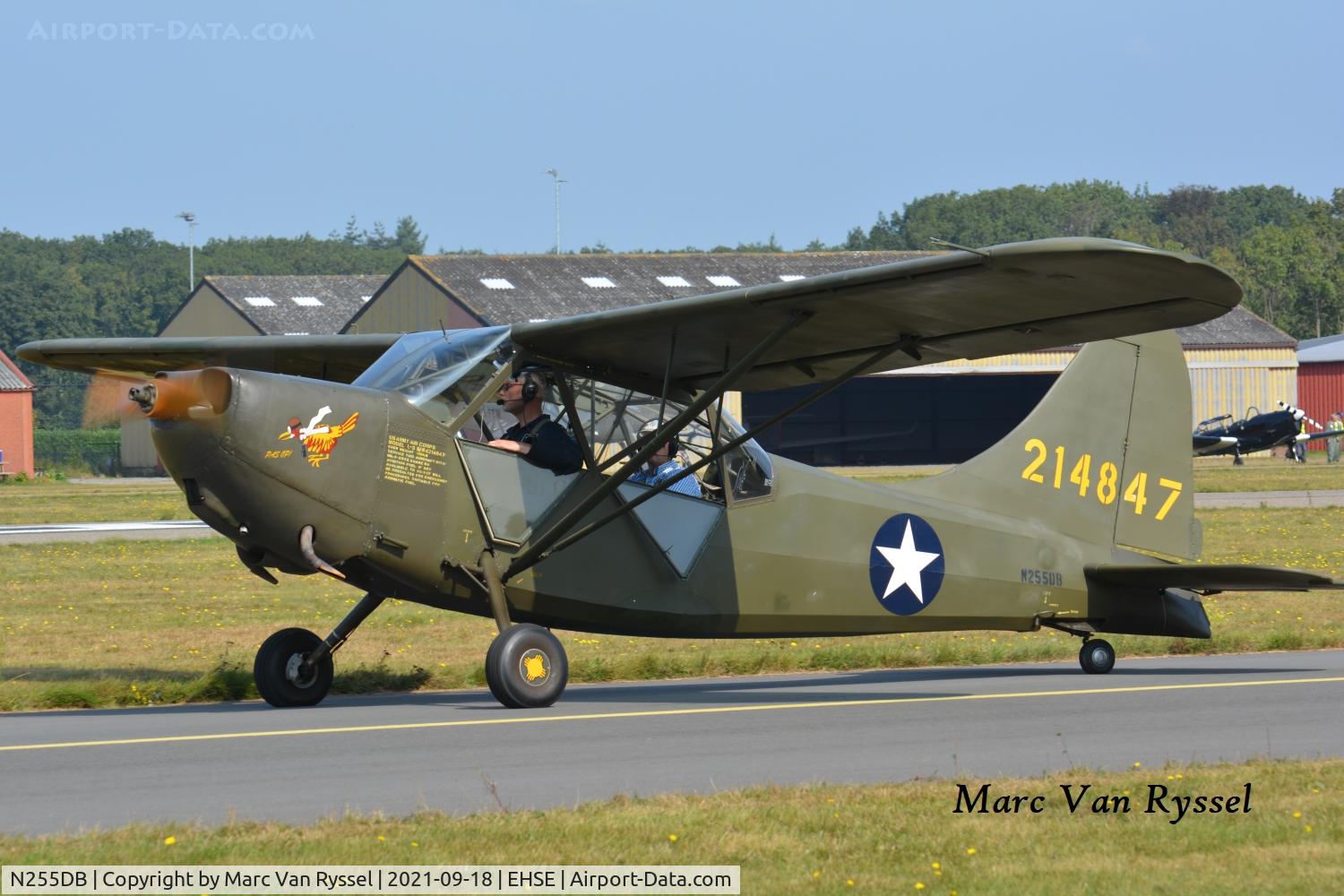 N255DB, 1942 Stinson L-5 Sentinel C/N 76-050, At Seppe.