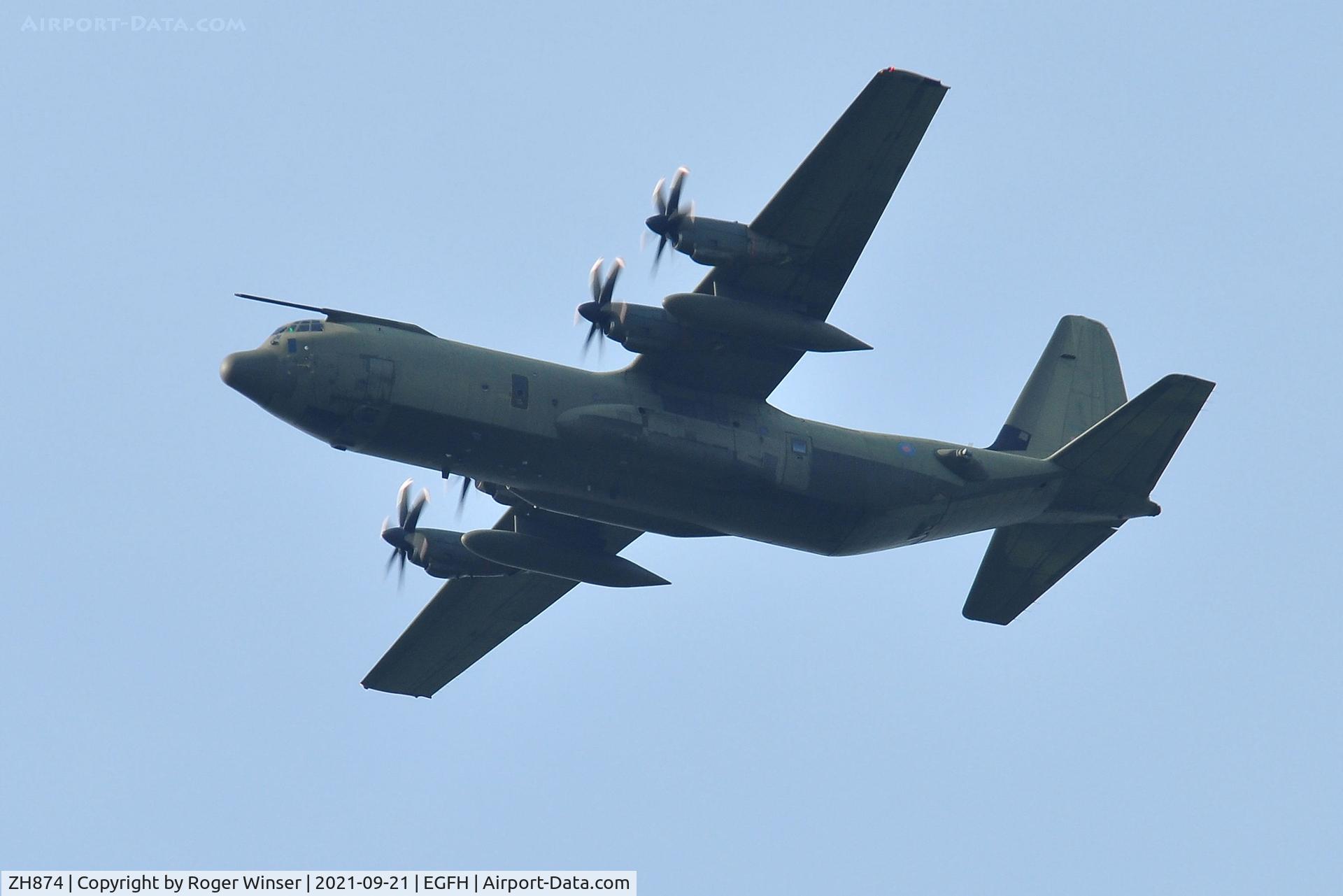 ZH874, 1997 Lockheed Martin C-130J-30 Hercules C.4 C/N 382-5458, RAF Hercules aircraft coded 874 at 2000 feet..