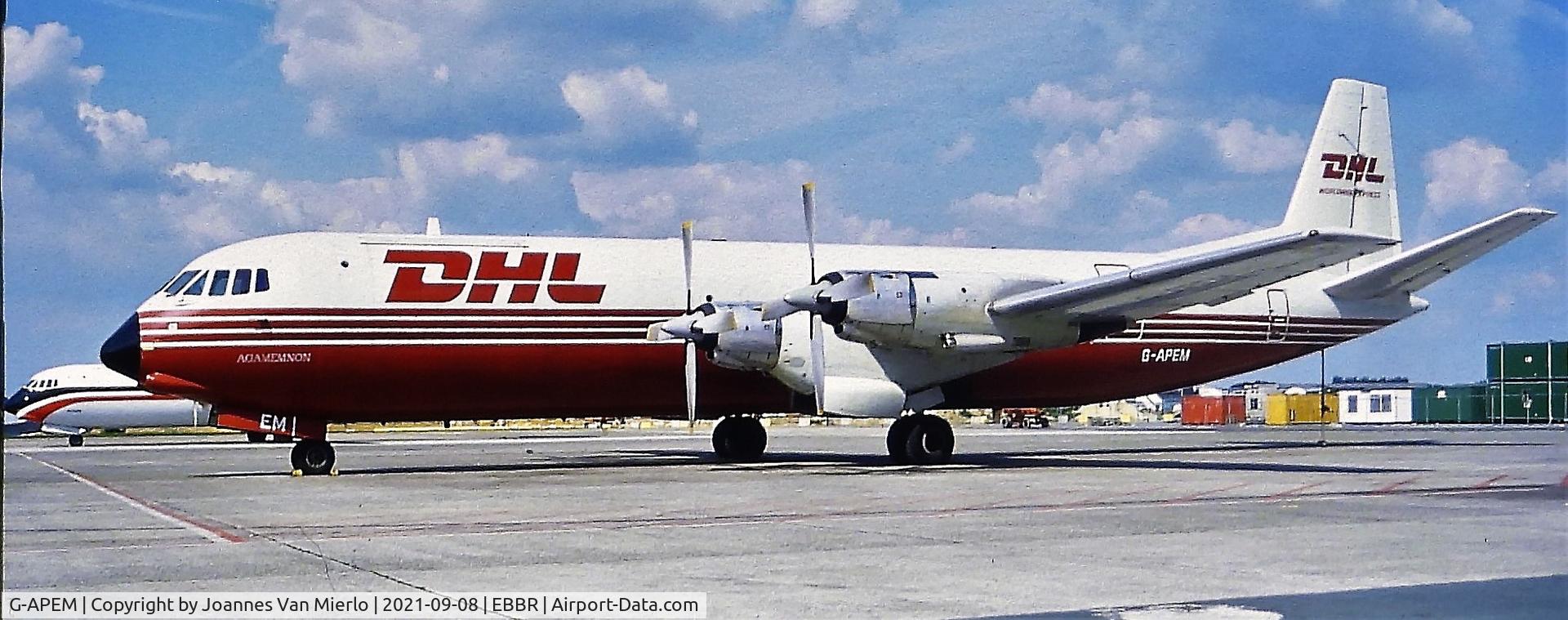 G-APEM, 1961 Vickers V953C Merchantman C/N 716, DHL BRU HUB Slide scan