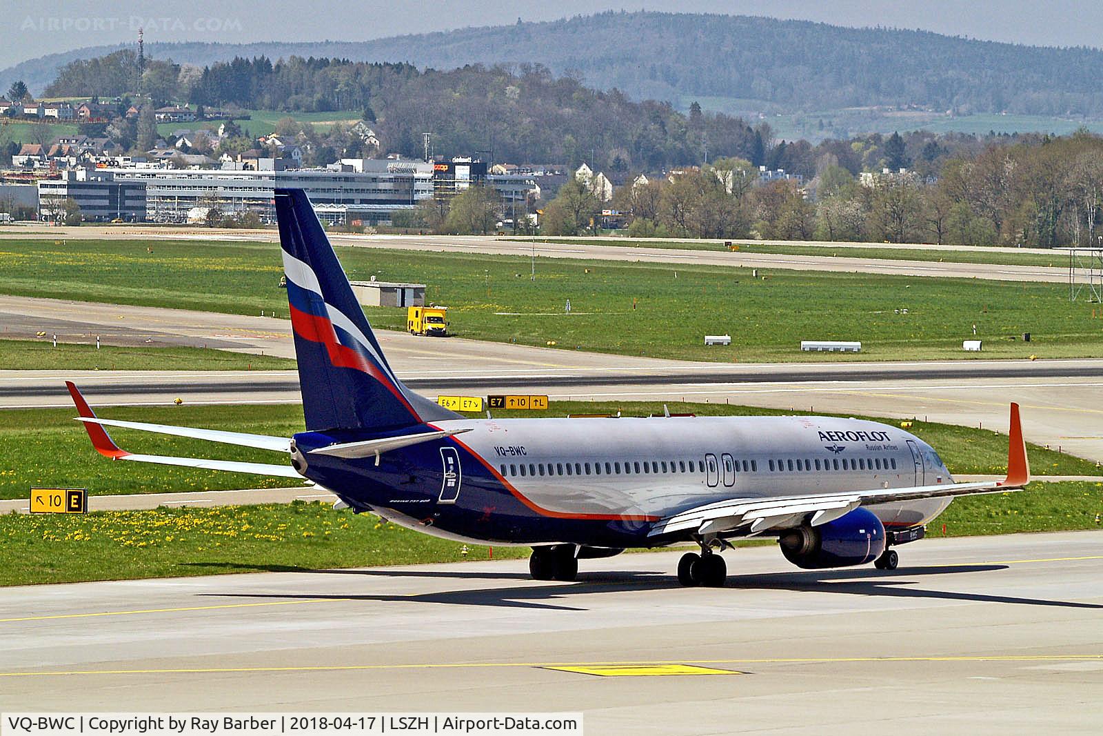 VQ-BWC, 2015 Boeing 737-8LJ C/N 41210, VQ-BWC   Boeing 737-8LJ [41210] (Aeroflot Russian Airlines) Zurich~HB 17/04/2018