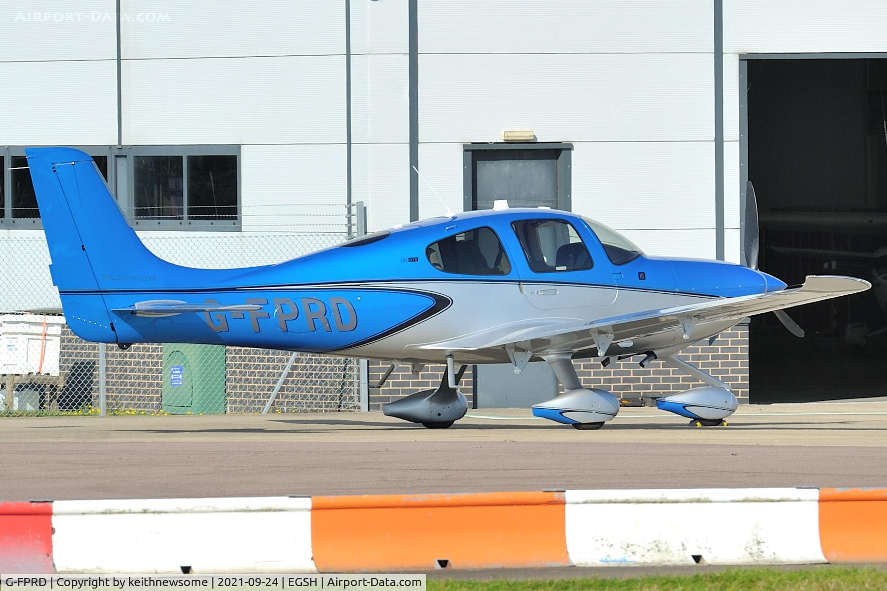 G-FPRD, 2020 Cirrus SR22 C/N 4919, Parked at Norwich.