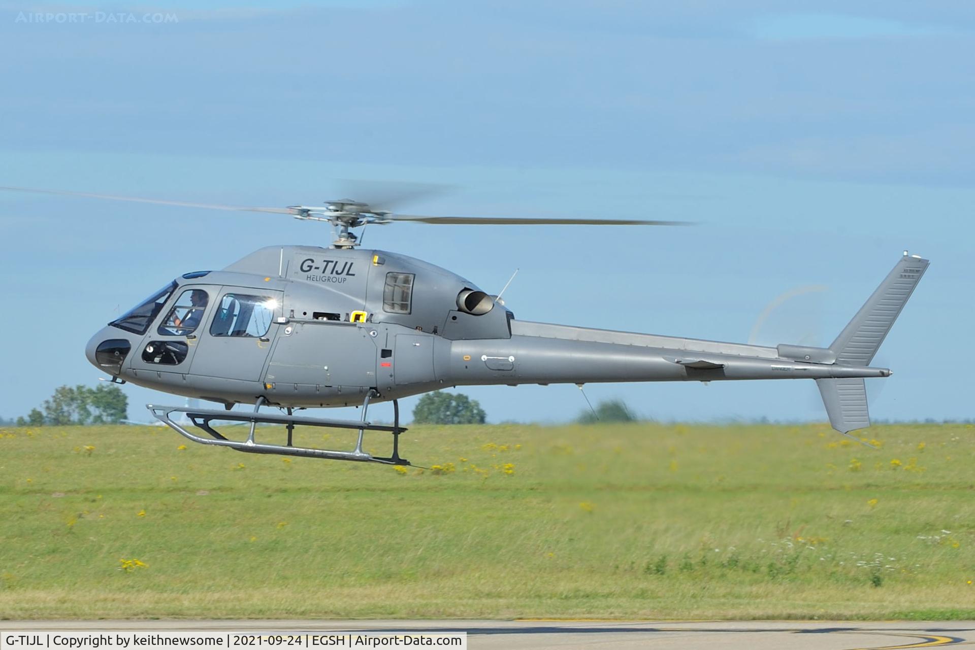 G-TIJL, 2017 Airbus Helicopters AS-355NP Ecureuil 2 C/N 5801, Arriving at Norwich.