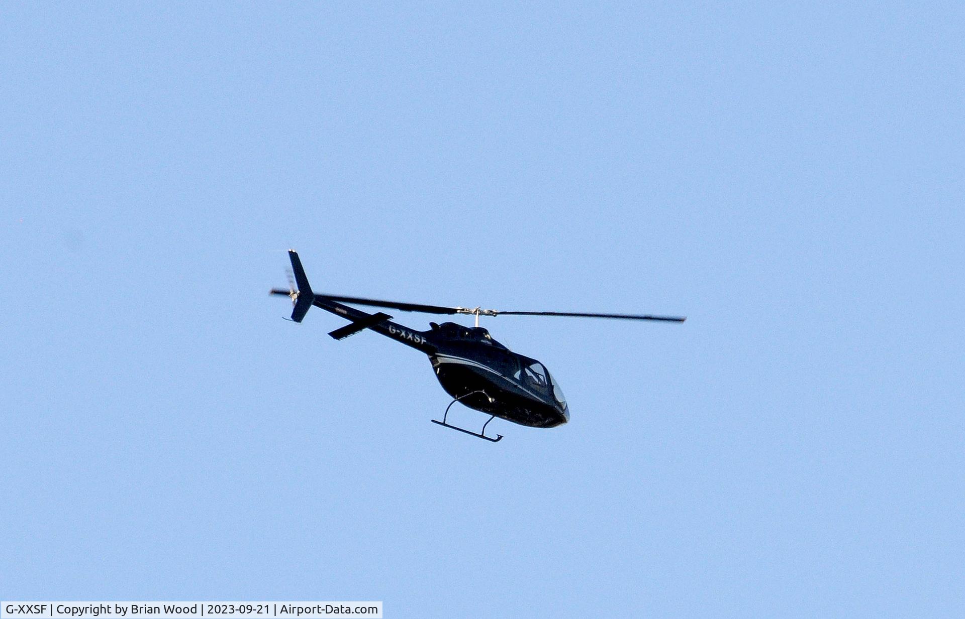 G-XXSF, 2019 Bell 505 Jet Ranger X C/N 65198, Over Nuneaton 23rd September
