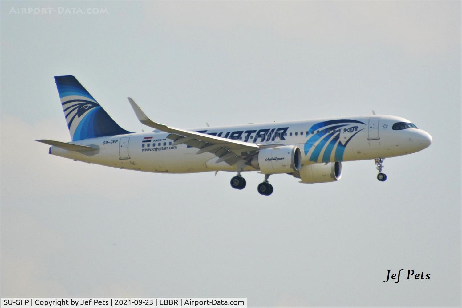 SU-GFP, 2020 Airbus A320-251N C/N 10064, Short final at Brussels Airport.
