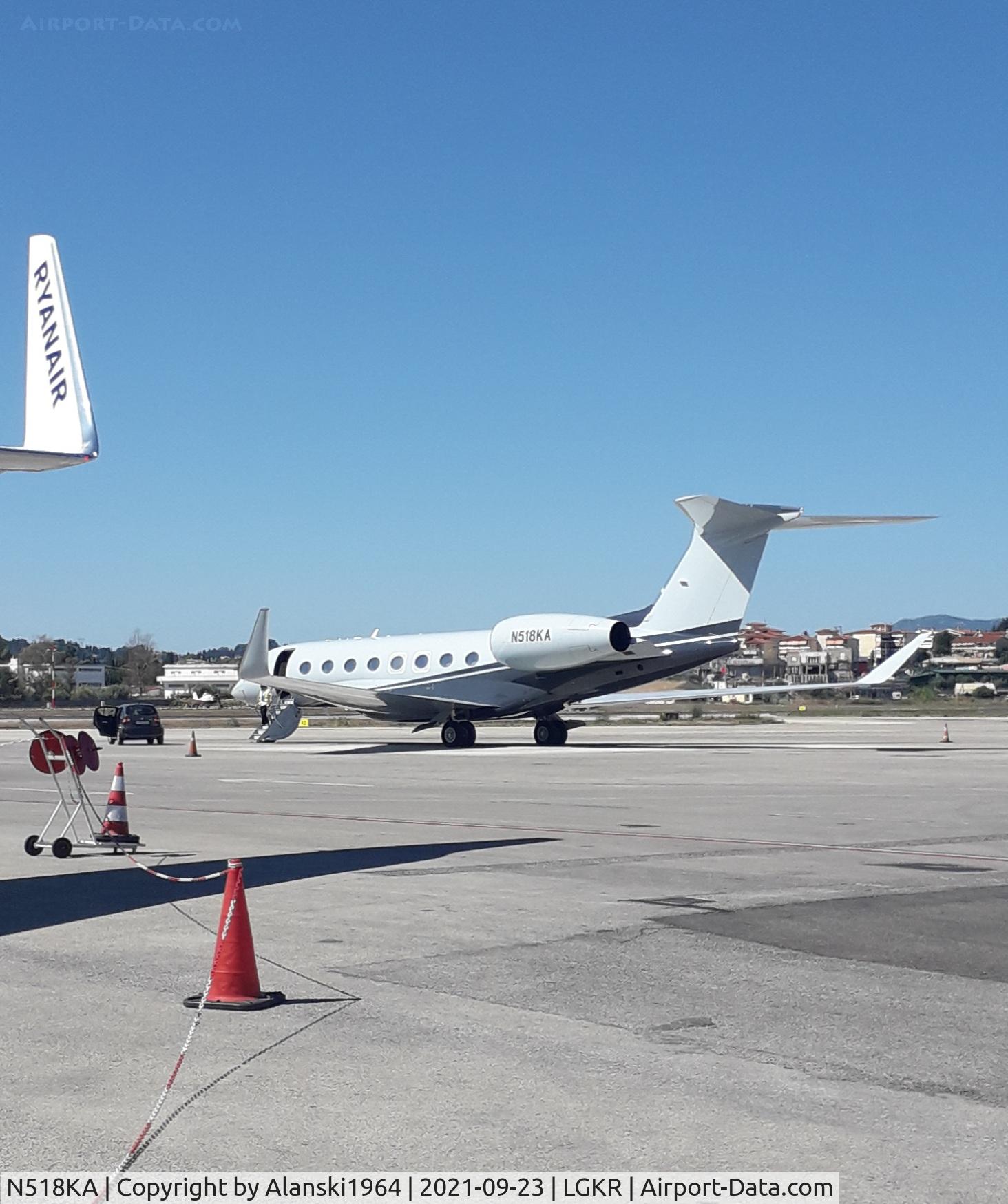 N518KA, 2017 Gulfstream G-VI (G650ER) C/N 6307, Taken at Corfu Airport