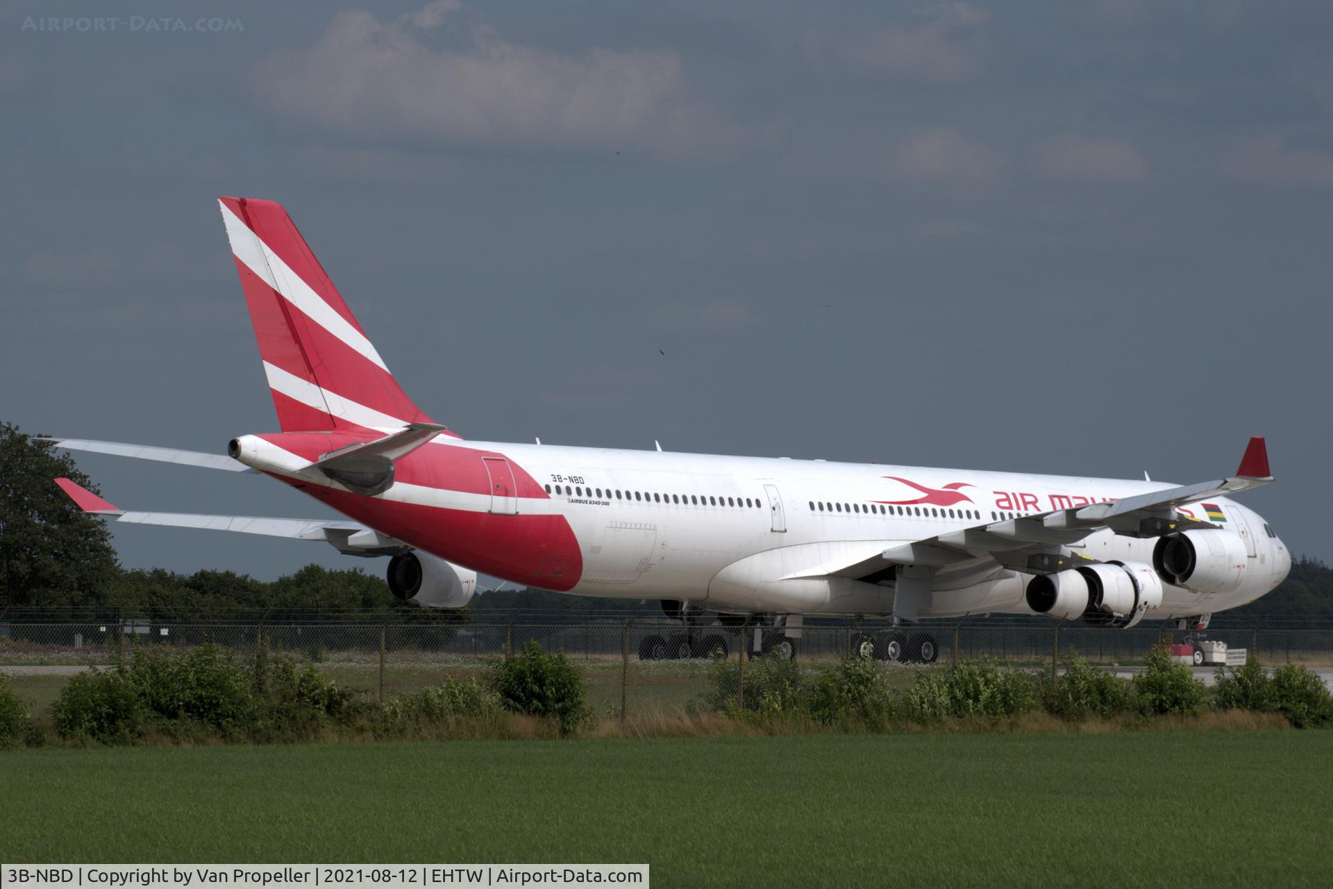 3B-NBD, 1997 Airbus A340-313 C/N 194, Air Mauritius Airbus A340-313 during engine removal before scrapping by AELS at Twente airfield, the Netherlands