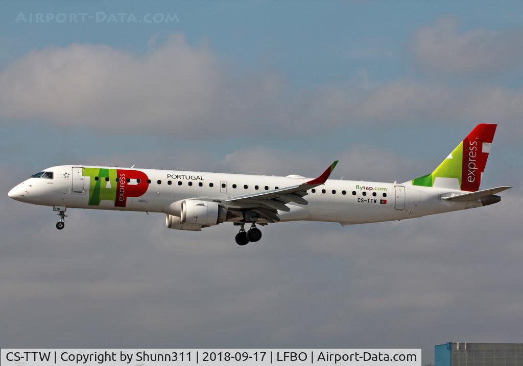 CS-TTW, 2010 Embraer 195LR (ERJ-190-200LR) C/N 19000407, Landing rwy 14R