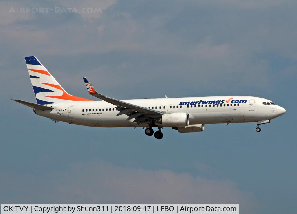 OK-TVY, 2007 Boeing 737-8Q8 C/N 30724, Landing rwy 14R