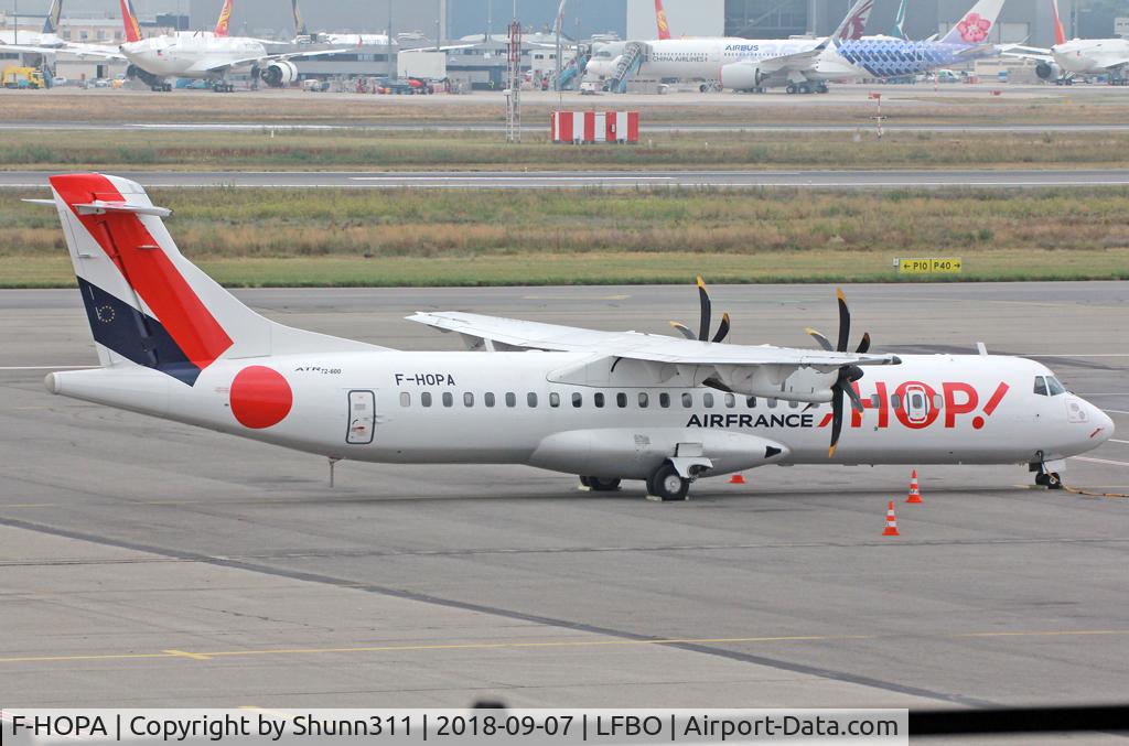 F-HOPA, 2013 ATR 72-600 C/N 1042, Parked at the General Aviation area...
