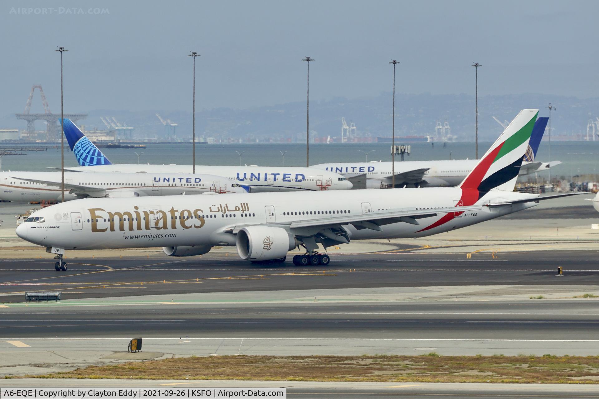 A6-EQE, 2017 Boeing 777-31H/ER C/N 42350, Sky Terrace SFO 2021.