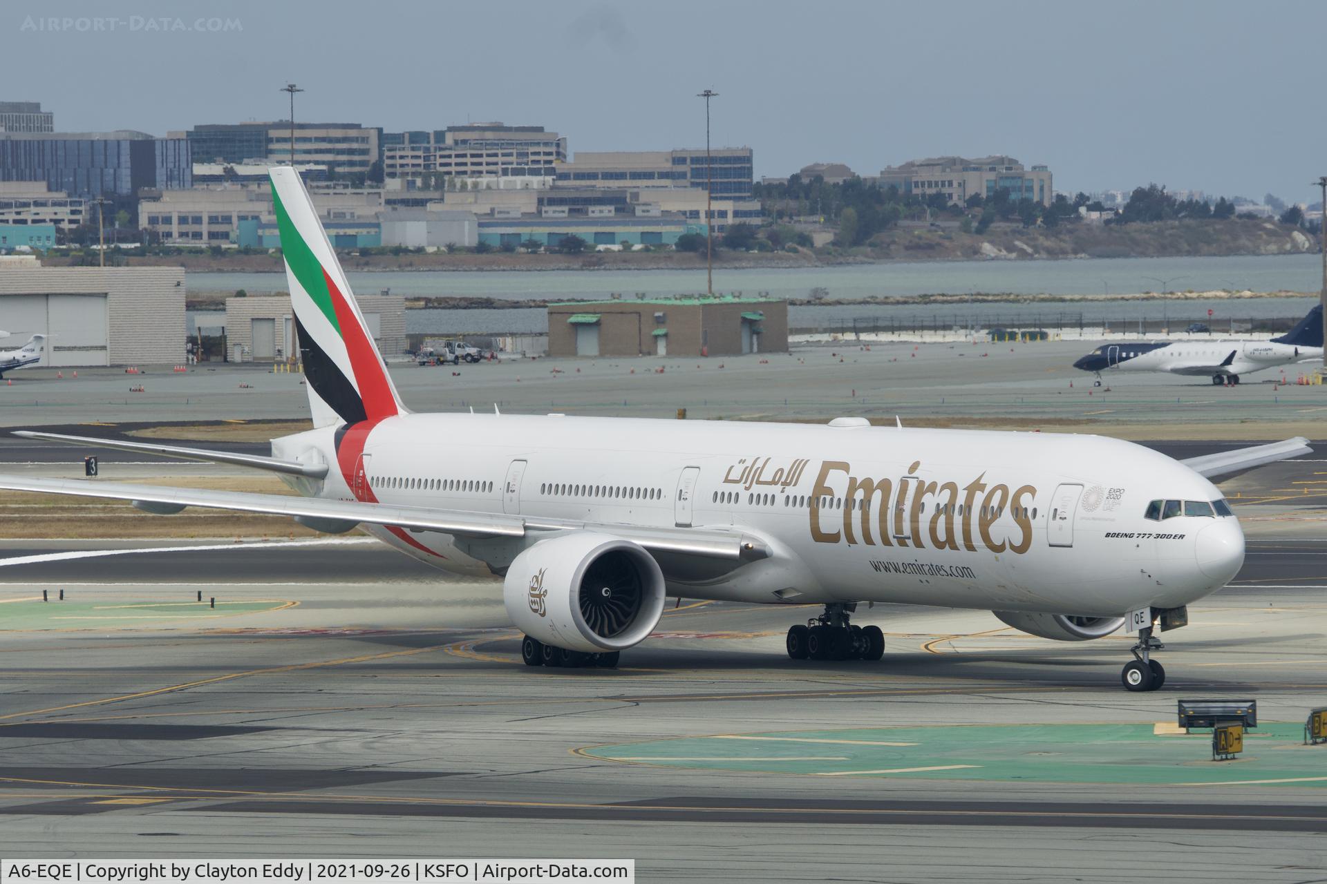A6-EQE, 2017 Boeing 777-31H/ER C/N 42350, Sky Terrace SFO 2021.