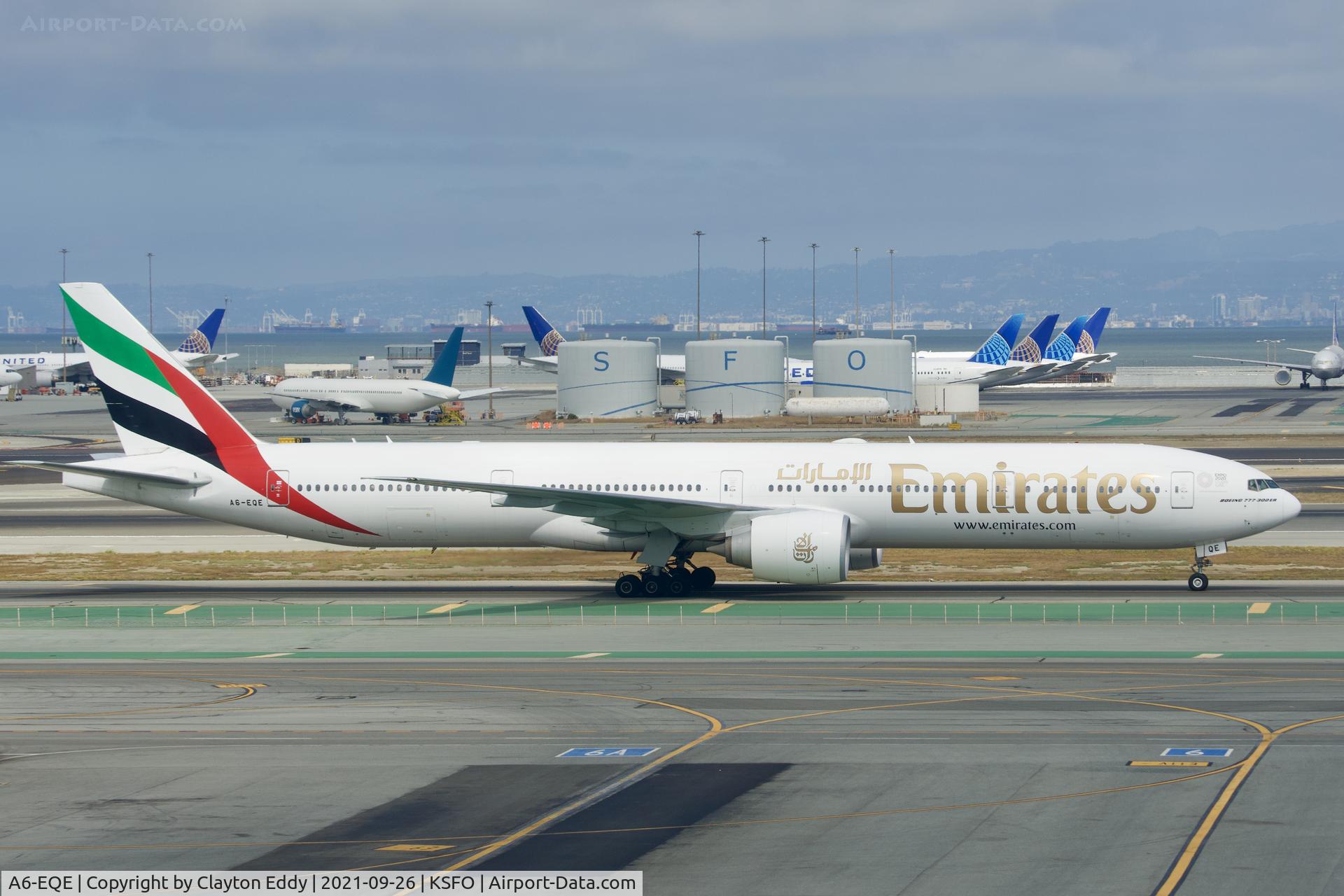 A6-EQE, 2017 Boeing 777-31H/ER C/N 42350, Sky Terrace SFO 2021.