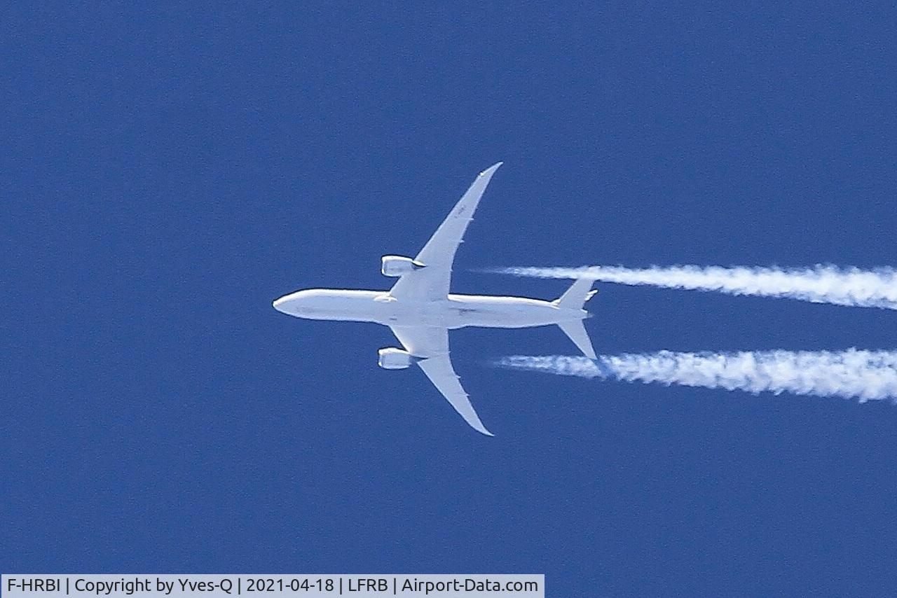 F-HRBI, 2019 Boeing 787-9 Dreamliner C/N 42493, Boeing 787-9 Dreamliner, Flight over Brest-Bretagne airport (LFRB-BES) from CDG to bogota