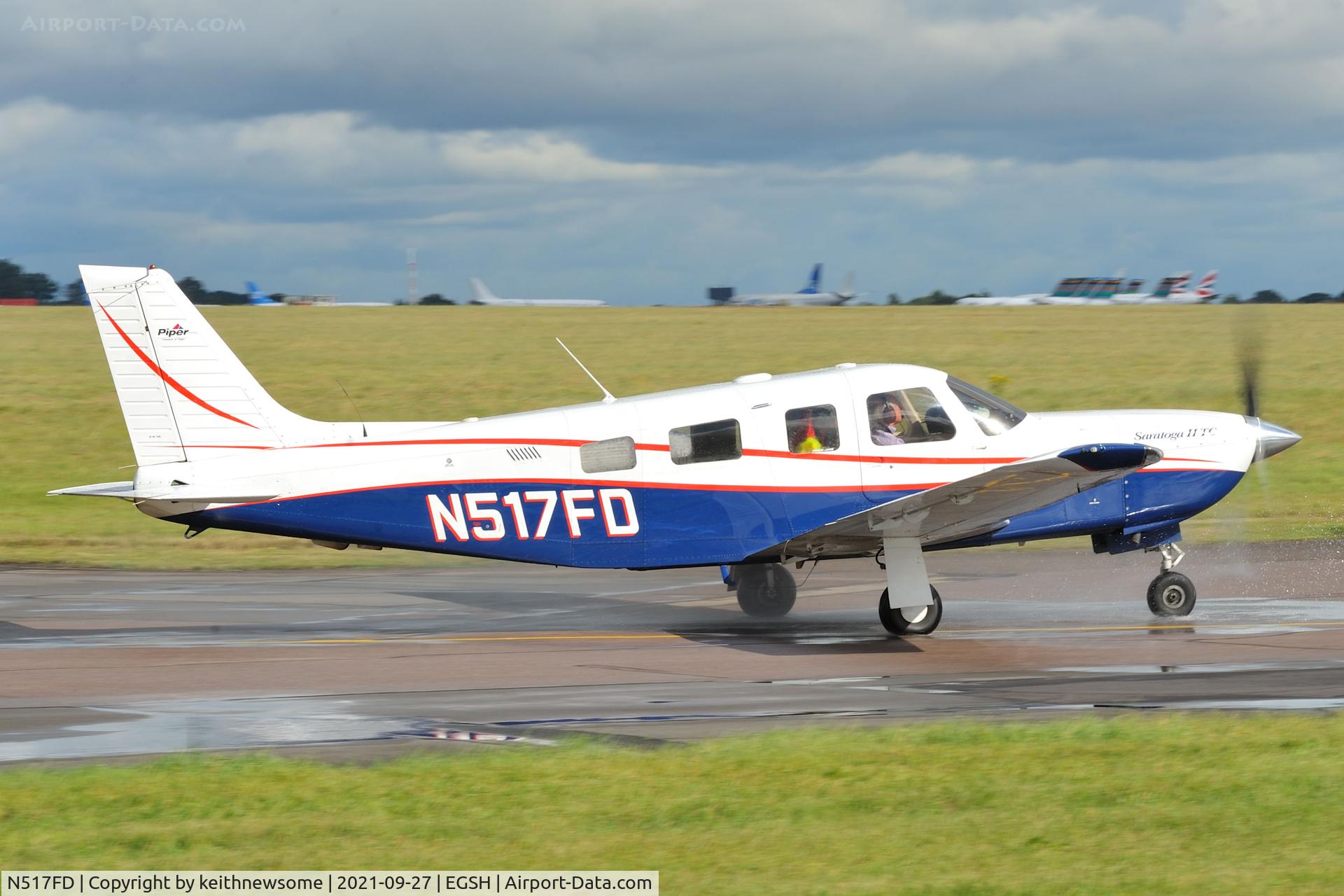 N517FD, 2001 Piper PA-32R-301T Turbo Saratoga C/N 3257263, Leaving Norwich.