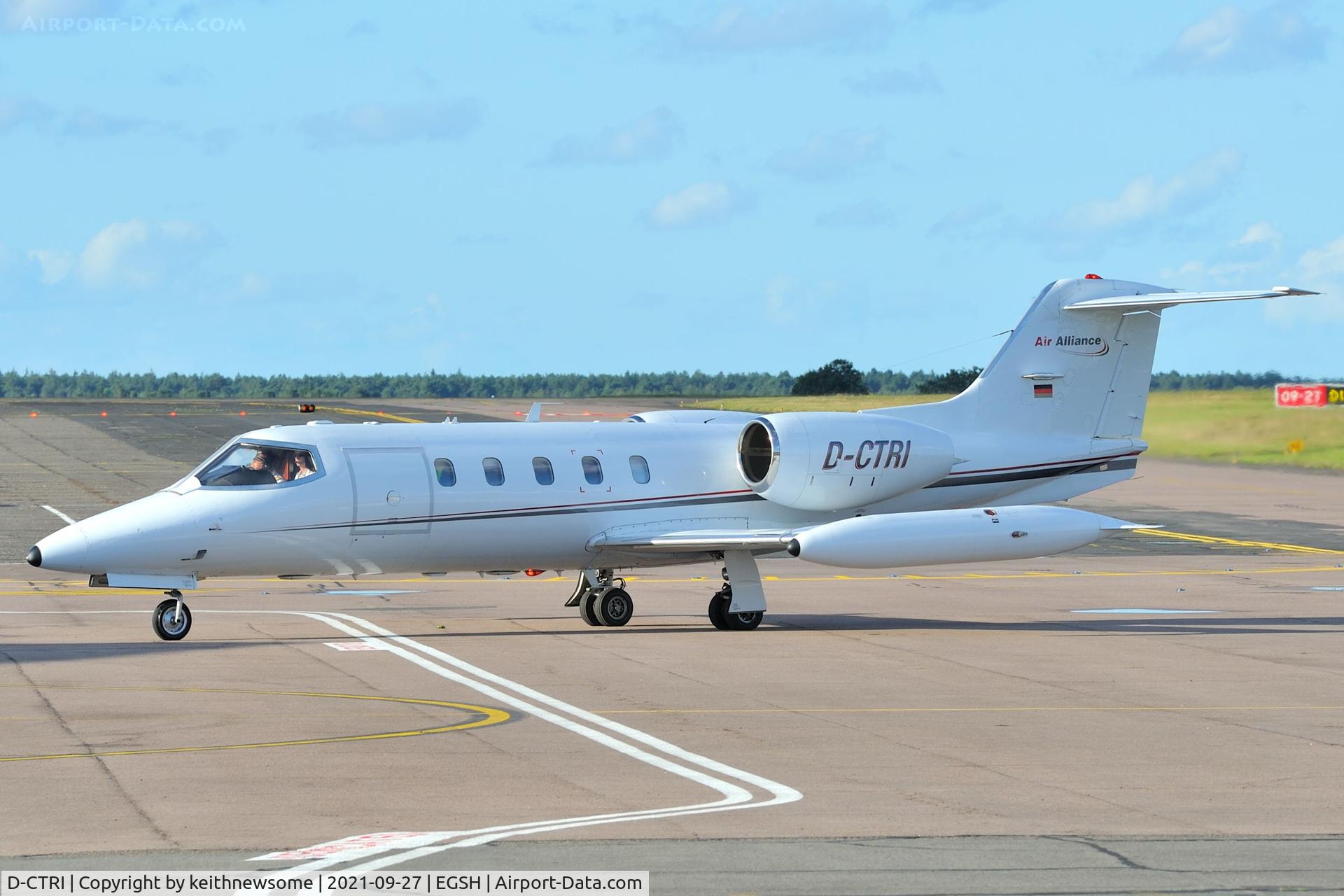 D-CTRI, 1980 Learjet 35A C/N 35A-346, Arriving at Norwich from Split, Croatia.