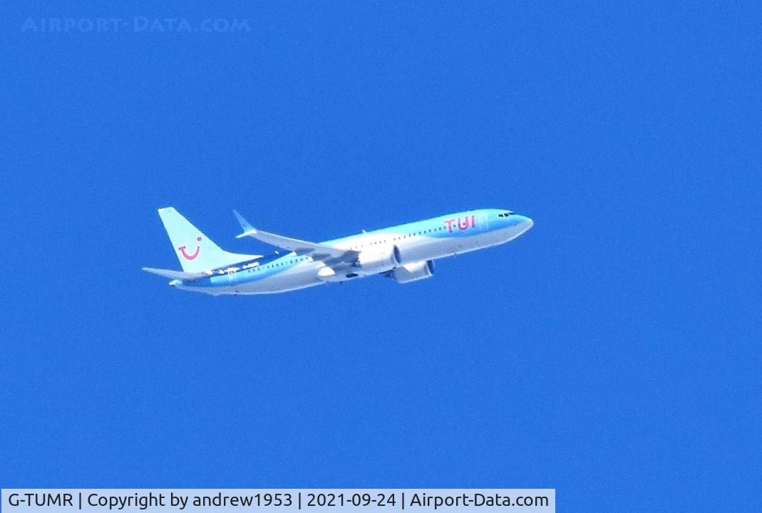 G-TUMR, 2021 Boeing 737-8 MAX C/N 44606, G-TUMR over the Bristol Channel.