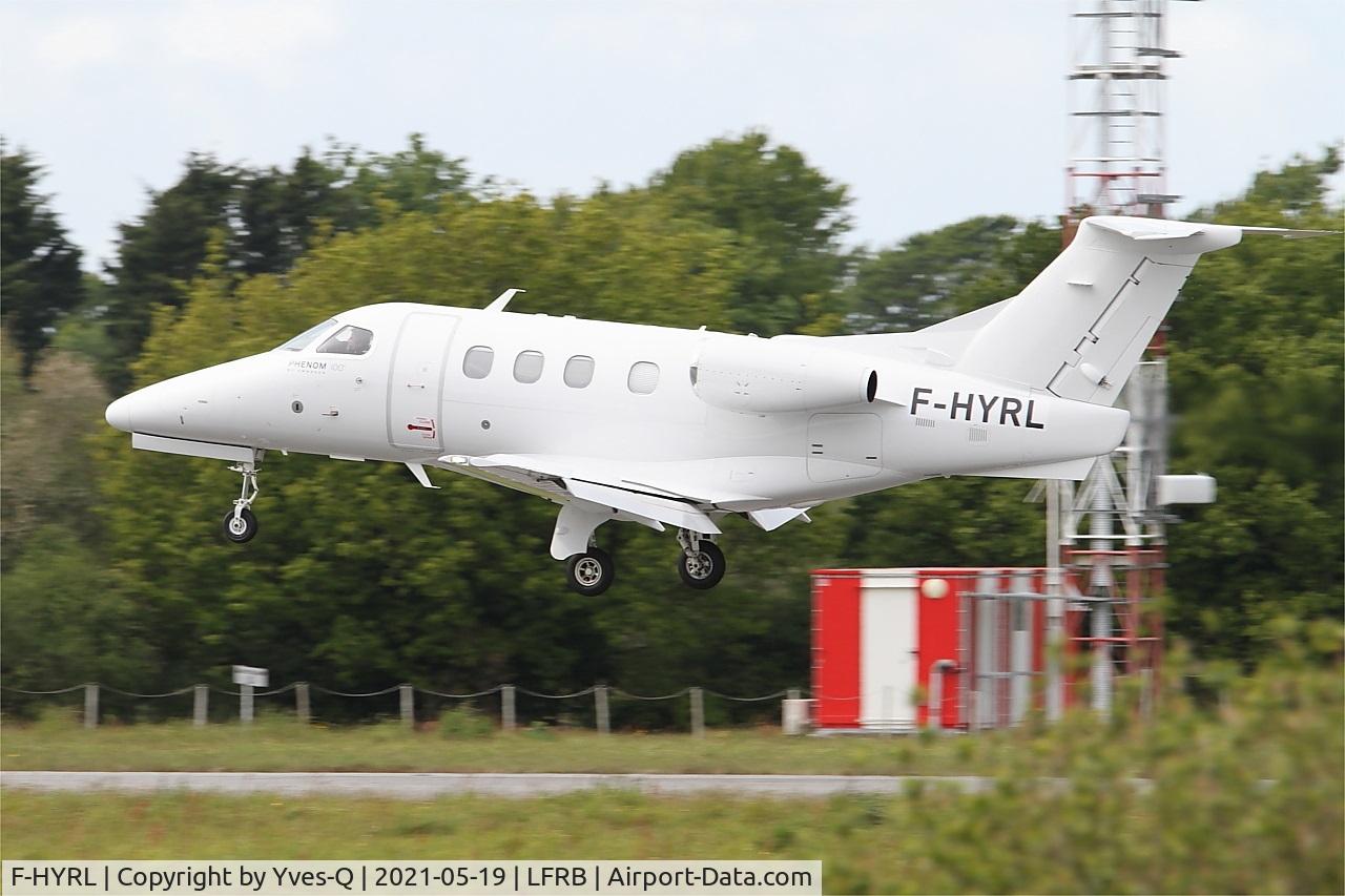 F-HYRL, 2021 Embraer EMB-500 Phenom 100 C/N 50000040, Embraer EMB-500 Phenom, Landing rwy 25L, Brest-Bretagne airport (LFRB-BES)