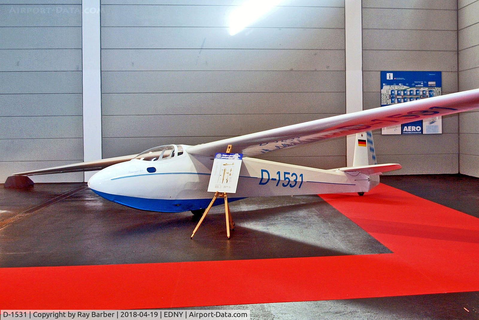 D-1531, Scheibe Zugvogel IIIA C/N 1037, D-1531   Scheibe Zugvogel IIIA [1037] Friedrichshafen~D 19/04/2018