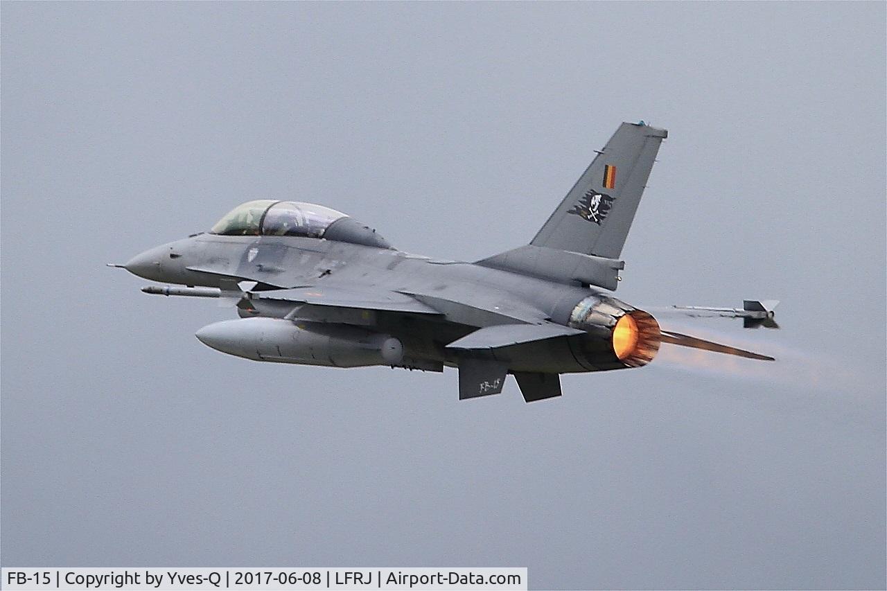 FB-15, General Dynamics F-16BM Fighting Falcon C/N 6J-15, General Dynamics F-16BM Fighting Falcon, Take off rwy 26, Landivisiau Naval Air Base (LFRJ) Tiger Meet 2017