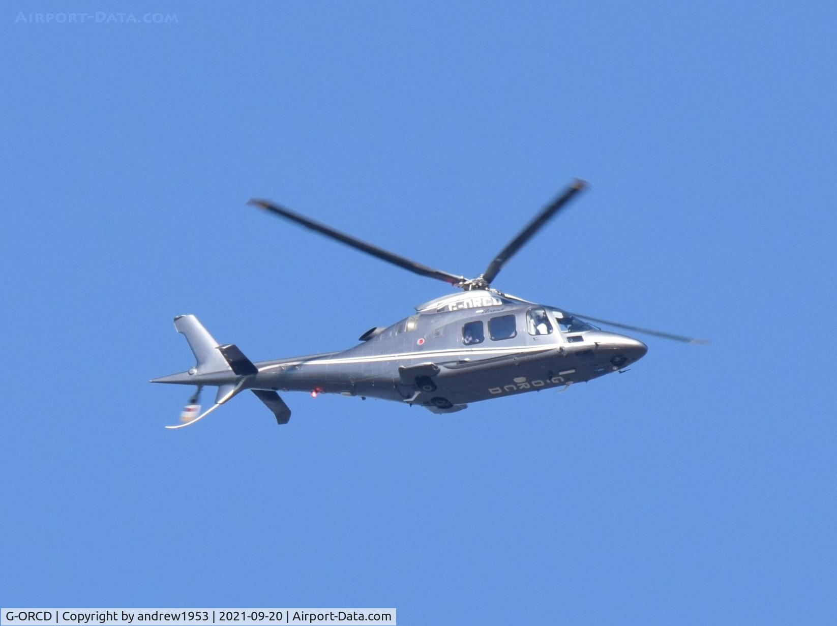G-ORCD, 2005 Agusta A-109S Grand C/N 22009, G-ORCD over the Bristol Channel.