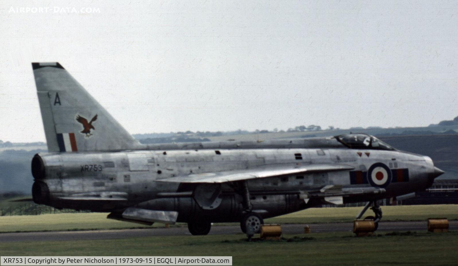 XR753, 1965 English Electric Lightning F.6 C/N 95218, Lightning F.6 of 23 Squadron as seen at the 1973 RAF Leuchars Airshow.