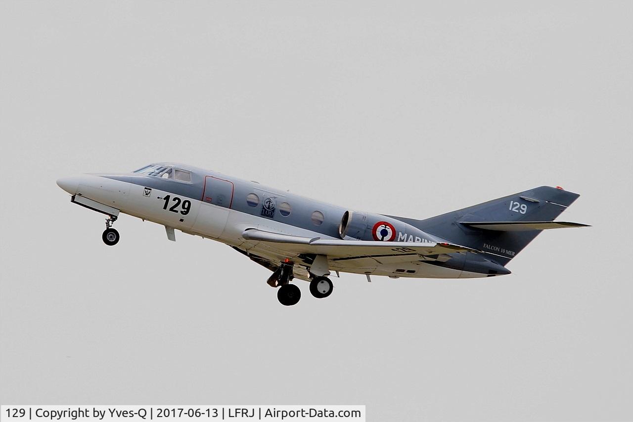 129, 1978 Dassault Falcon 10MER C/N 129, Dassault Falcon 10 MER, Take off rwy 26, Landivisiau naval air base (LFRJ) Tiger Meet 2017