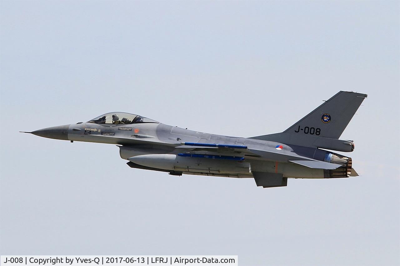 J-008, General Dynamics F-16AM Fighting Falcon C/N 6D-164, General Dynamics F-16AM Fighting Falcon, Take off rwy 26, Landivisiau Naval Air Base (LFRJ) Tiger Meet 2017