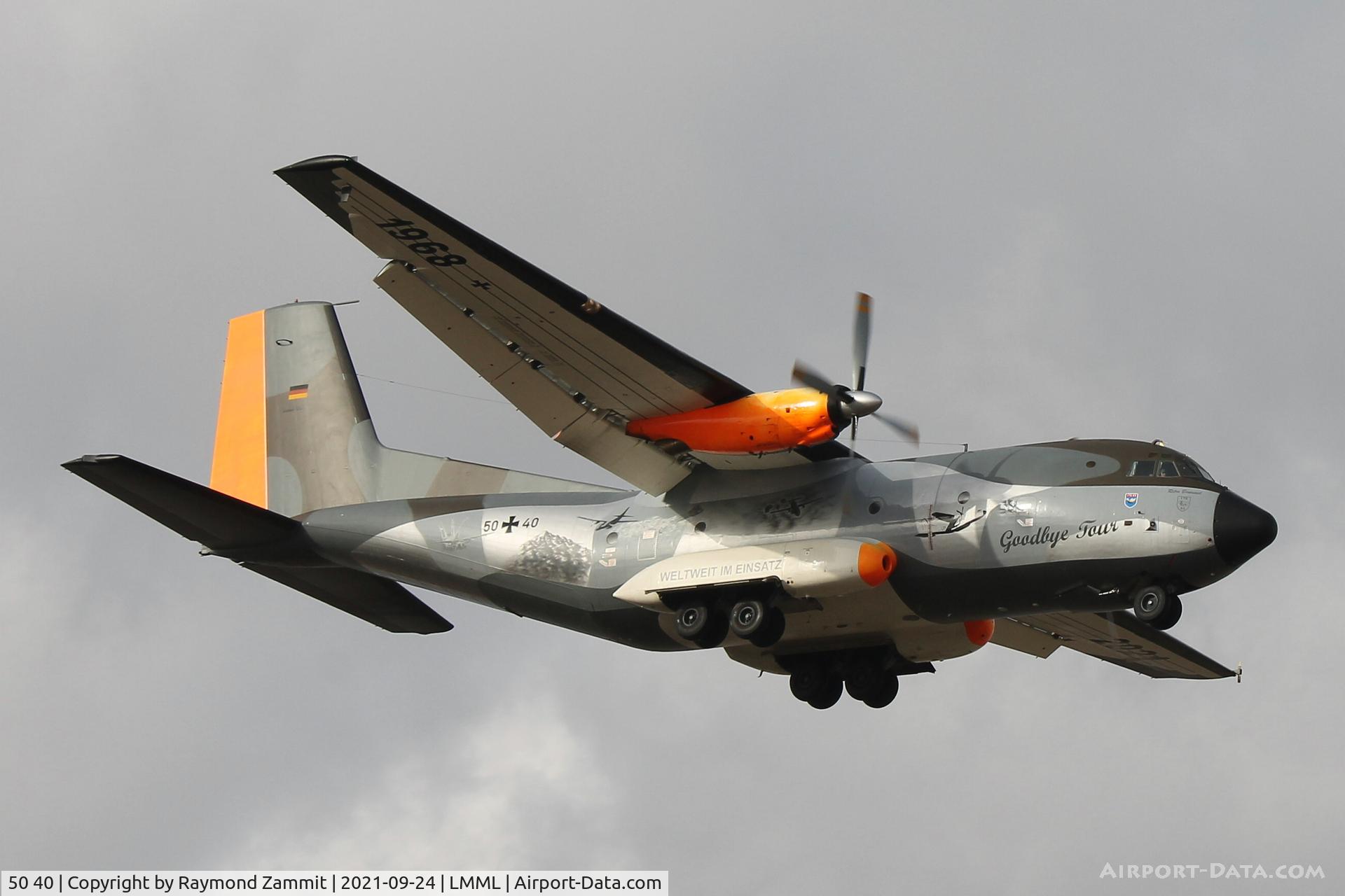 50 40, Transall C-160D C/N D62, Transall C-160D 50-40 German Air Force in her last appearance seen here landing to participate in the Malta International Airshow 2021.