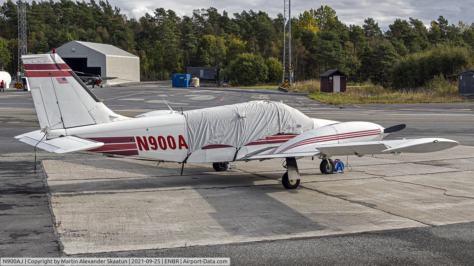 N900AJ, 1978 Piper PA-34-200T C/N 34-7870272, Parked at MIL6 at Bergen airport Flesland.