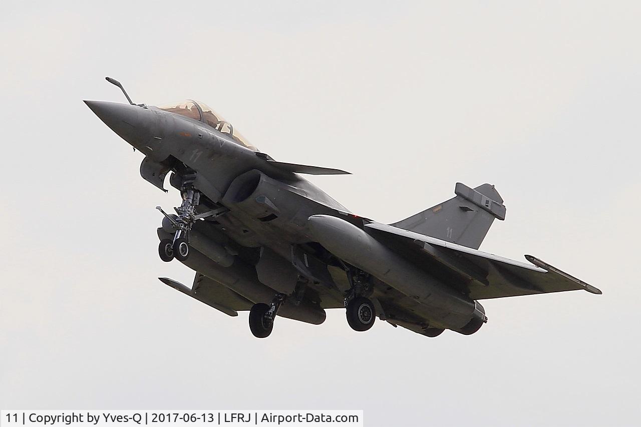11, Dassault Rafale M C/N 11, Dassault Rafale M, Take off rwy 08, Landivisiau naval air base (LFRJ) Tiger Meet 2017