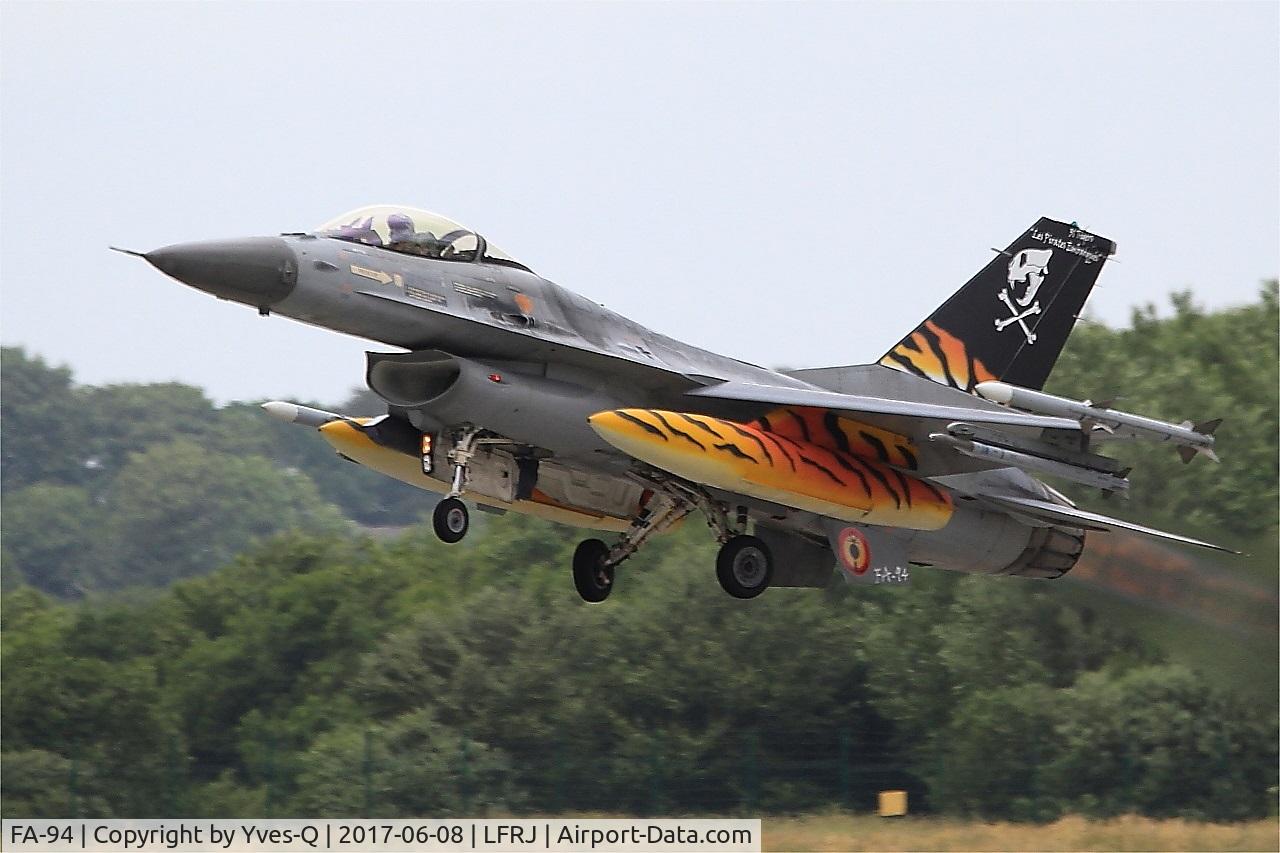 FA-94, SABCA F-16AM Fighting Falcon C/N 6H-94, SABCA F-16AM Fighting Falcon, Take off rwy 26, Landivisiau Naval Air Base (LFRJ) Tiger Meet 2017
