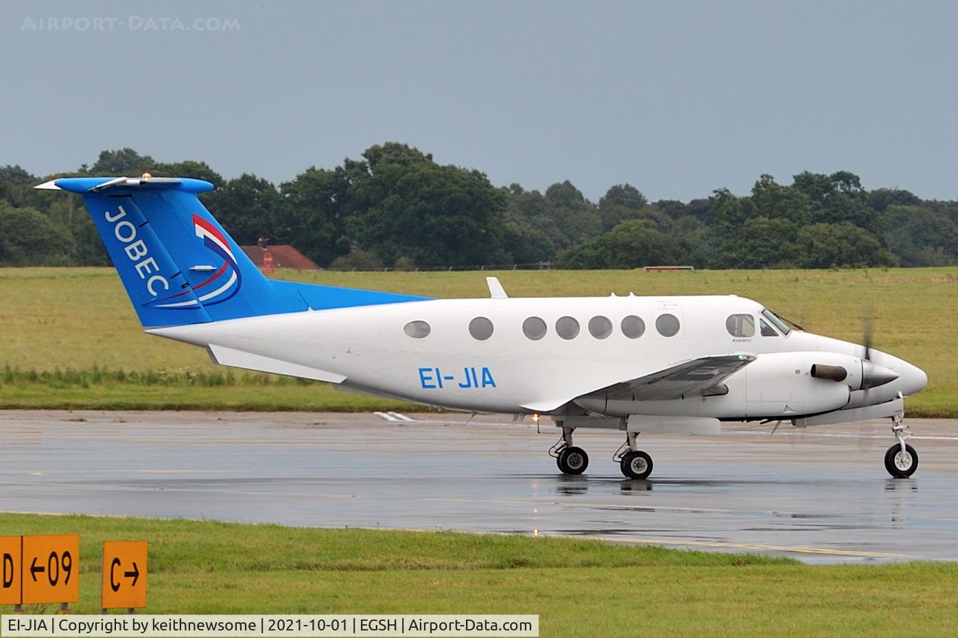 EI-JIA, 1979 Beech 200 Super King Air C/N BB-451, Arriving at Norwich from Bournemouth.