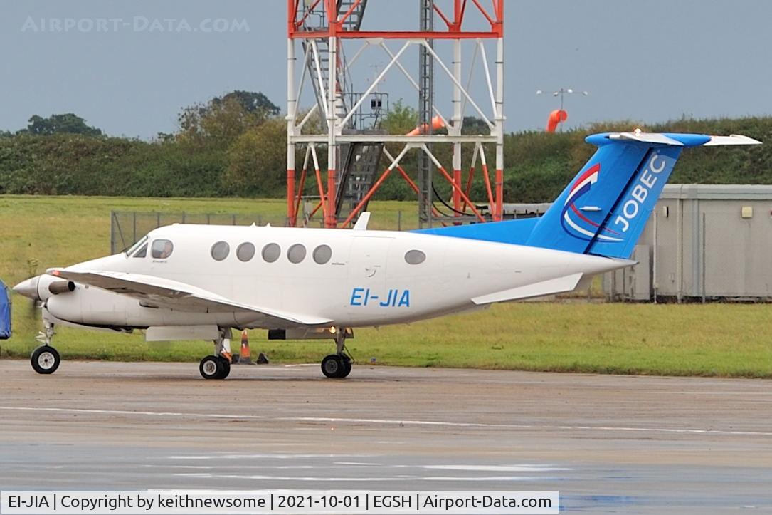 EI-JIA, 1979 Beech 200 Super King Air C/N BB-451, Arriving at Norwich from Bournemouth.