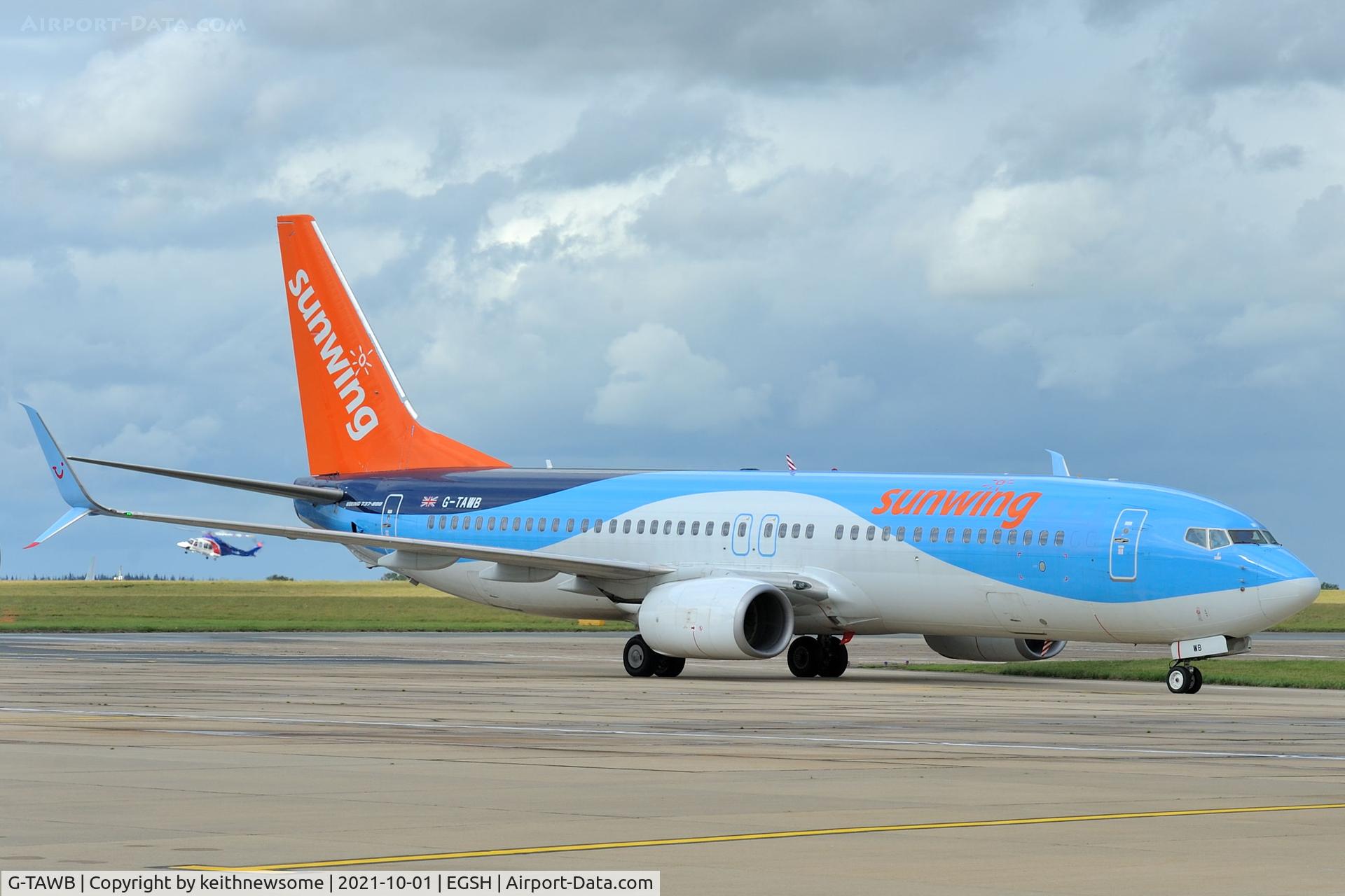 G-TAWB, 2012 Boeing 737-8K5 C/N 37242, Arriving at Norwich from Corfu.