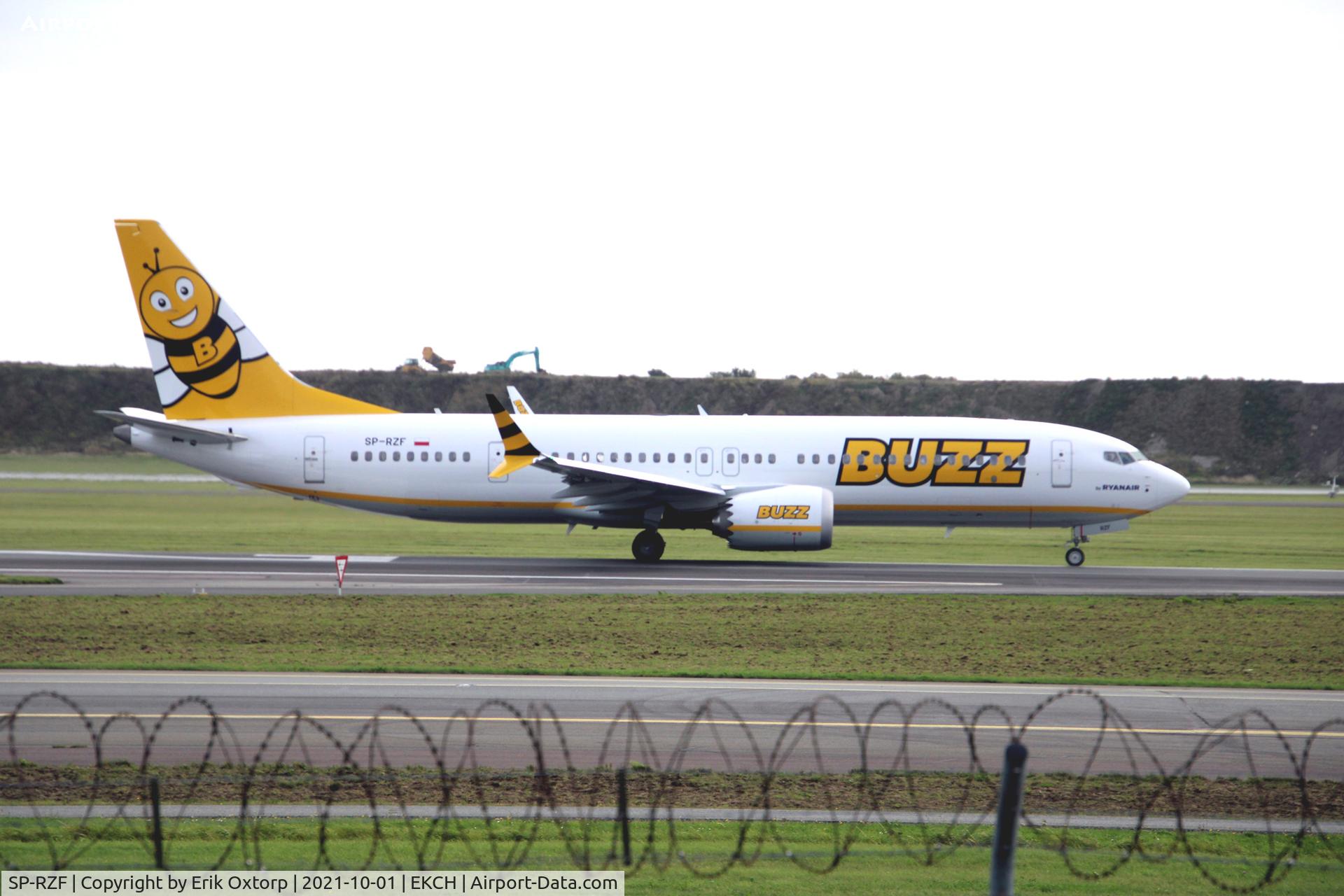 SP-RZF, 2021 Boeing 737-8-200 MAX C/N 62318, SP-RZF taking off rw 22R