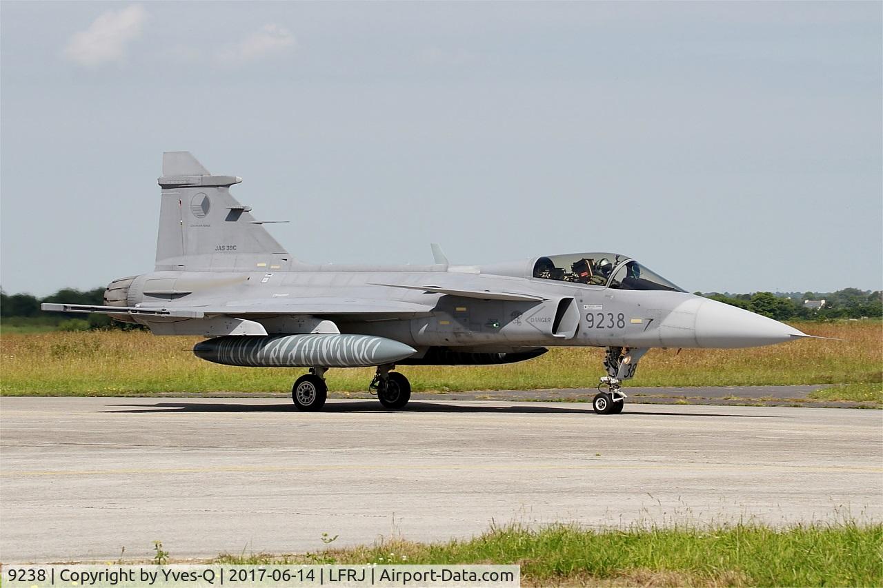 9238, Saab JAS-39C Gripen C/N 39238, Saab JAS-39C Gripen, Taxiing to flight line, Landivisiau Naval Air Base (LFRJ) Tiger Meet 2017