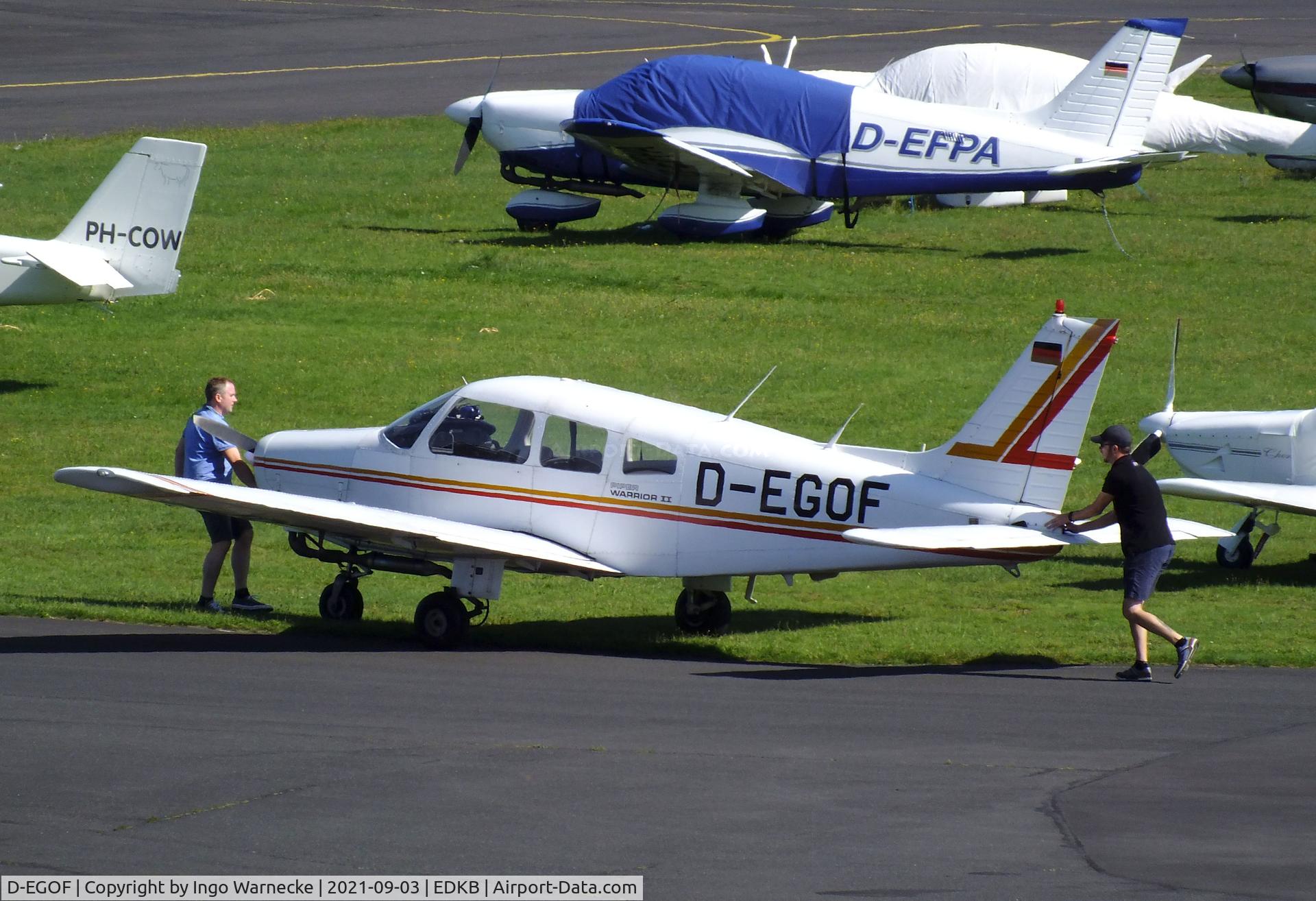 D-EGOF, 1982 Piper PA-28-161 Warrior II C/N 28-8216122, Piper PA-28-161 Warrior II at Bonn-Hangelar airfield during the Grumman Fly-in 2021
