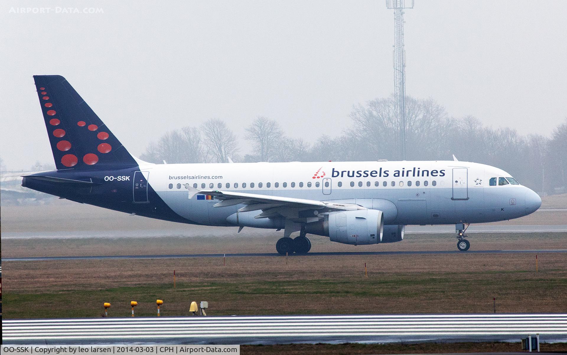 OO-SSK, 2000 Airbus A319-112 C/N 1336, Copenhagen 3.3.2014