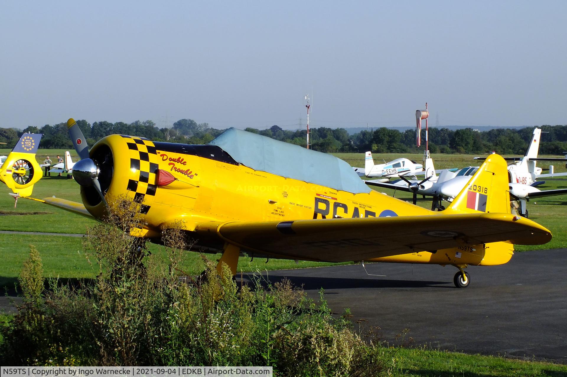 N59TS, 1952 Canadian Car & Foundry Harvard MK IV C/N CCF4-109, Canadian Car & Foundry Harvard Mk4 (North American T-6) at Bonn-Hangelar airfield during the Grumman Fly-in 2021