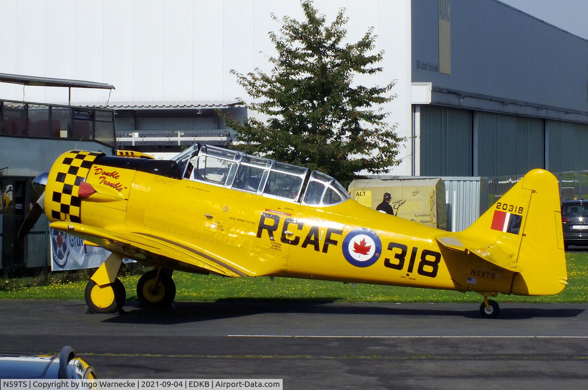 N59TS, 1952 Canadian Car & Foundry Harvard MK IV C/N CCF4-109, Canadian Car & Foundry Harvard Mk4 (North American T-6) at Bonn-Hangelar airfield during the Grumman Fly-in 2021