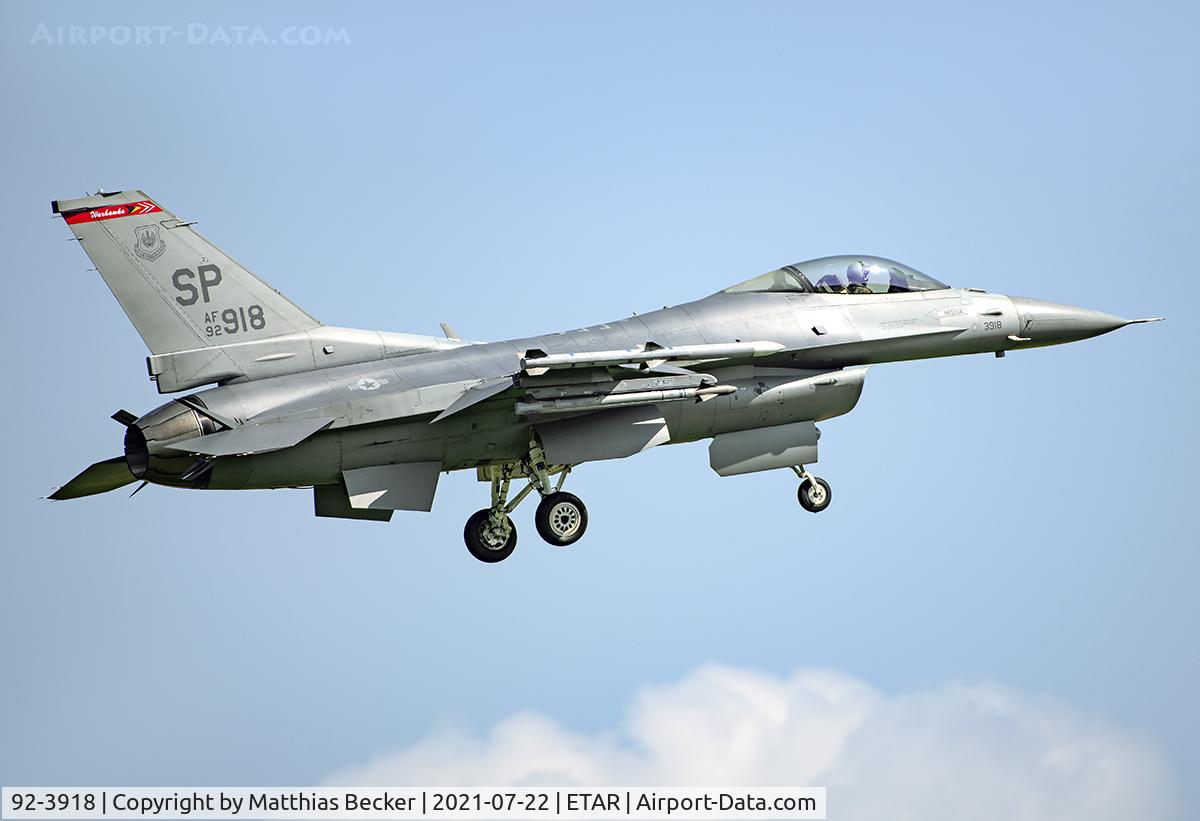 92-3918, 1992 General Dynamics F-16C Fighting Falcon C/N CC-160, 92-3918