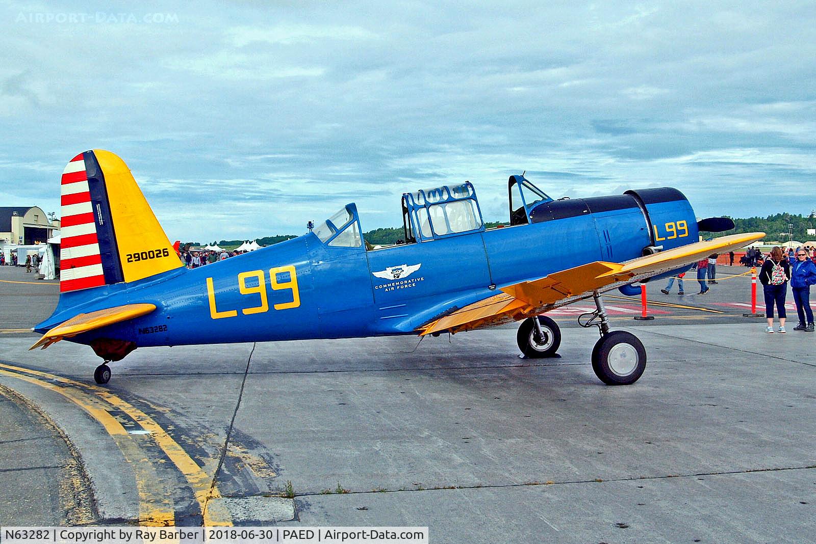 N63282, 1944 Consolidated Vultee BT-13B (SNV-2) C/N 79-999, N63282   (290026) Consolidated Vultee BT-13B Valiant [79-999] (Ex United States Navy) Elmendorf AFB~N 30/06/2018