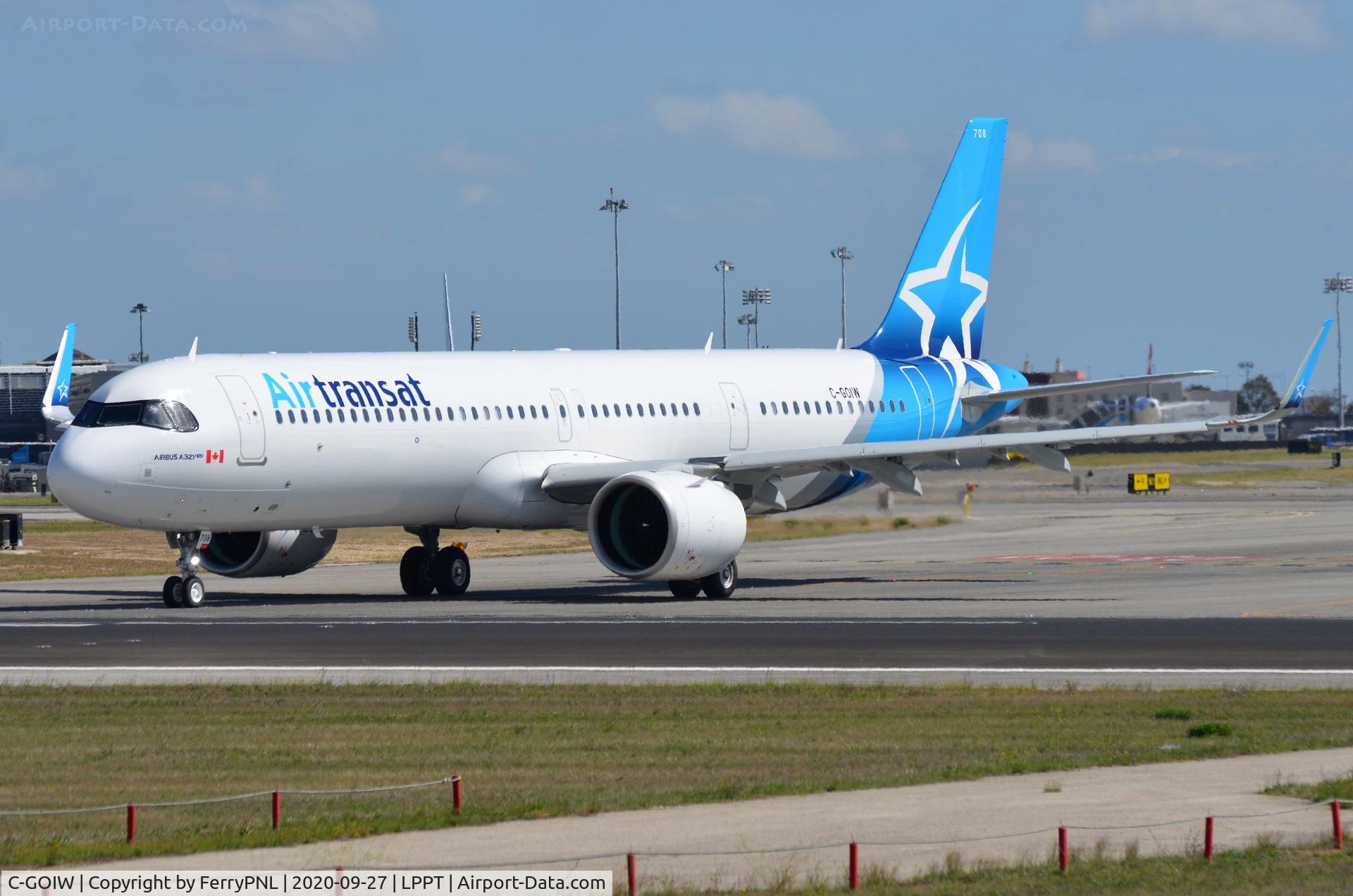 C-GOIW, 2021 Airbus A321-271NX C/N 10287, Air Transat A321 about to depart to YUL