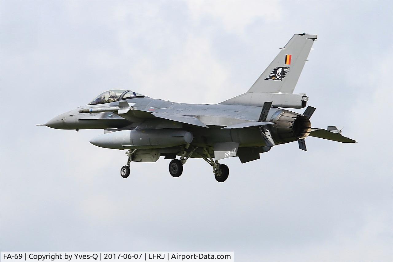 FA-69, 1983 SABCA F-16AM Fighting Falcon C/N 6H-69, SABCA F-16AM Fighting Falcon, On final rwy 26, Landivisiau Naval Air Base (LFRJ) Tiger Meet 2017