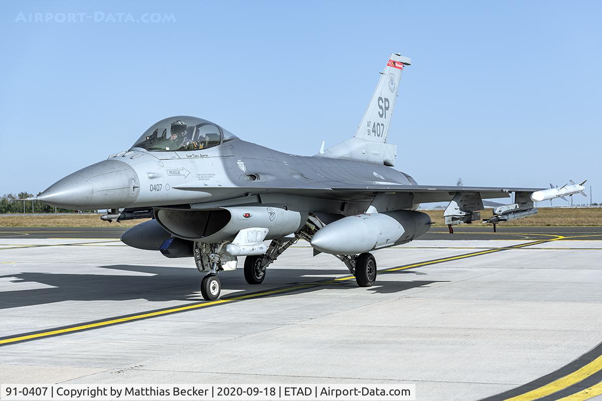 91-0407, 1991 General Dynamics F-16CM Fighting Falcon C/N CC-105, 91-0407